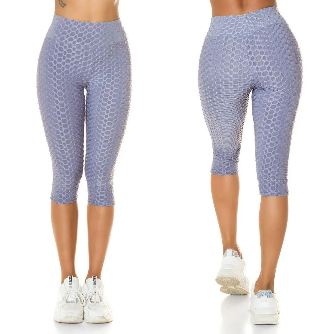 Leggings Capri Texturizados Gris