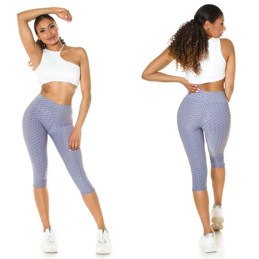 Leggings Capri Texturizados Gris