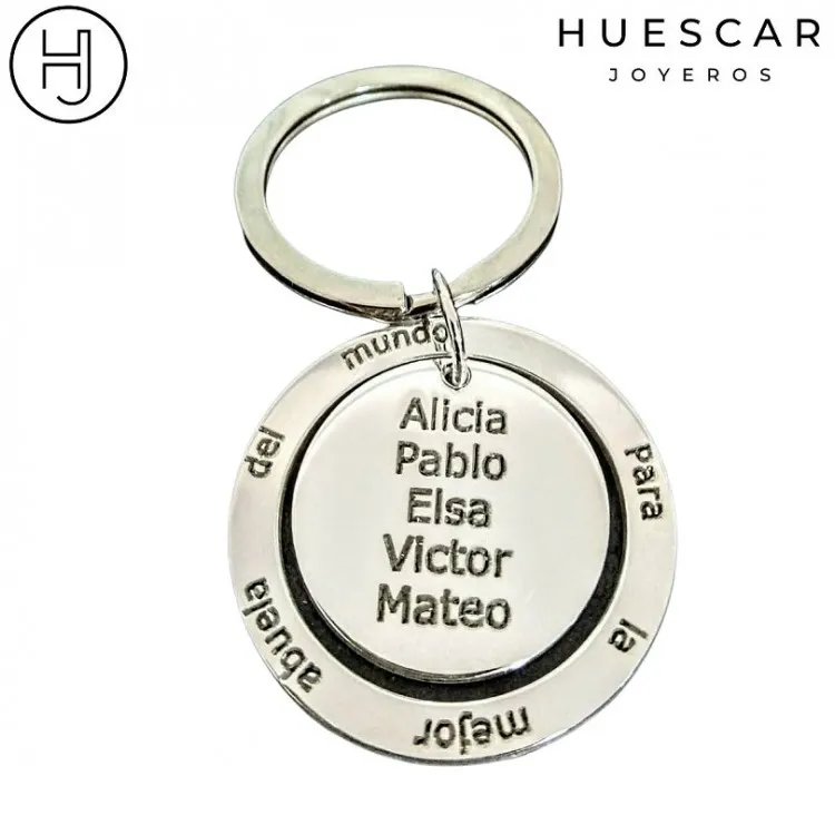 Llaveros para grabar en plata de ley