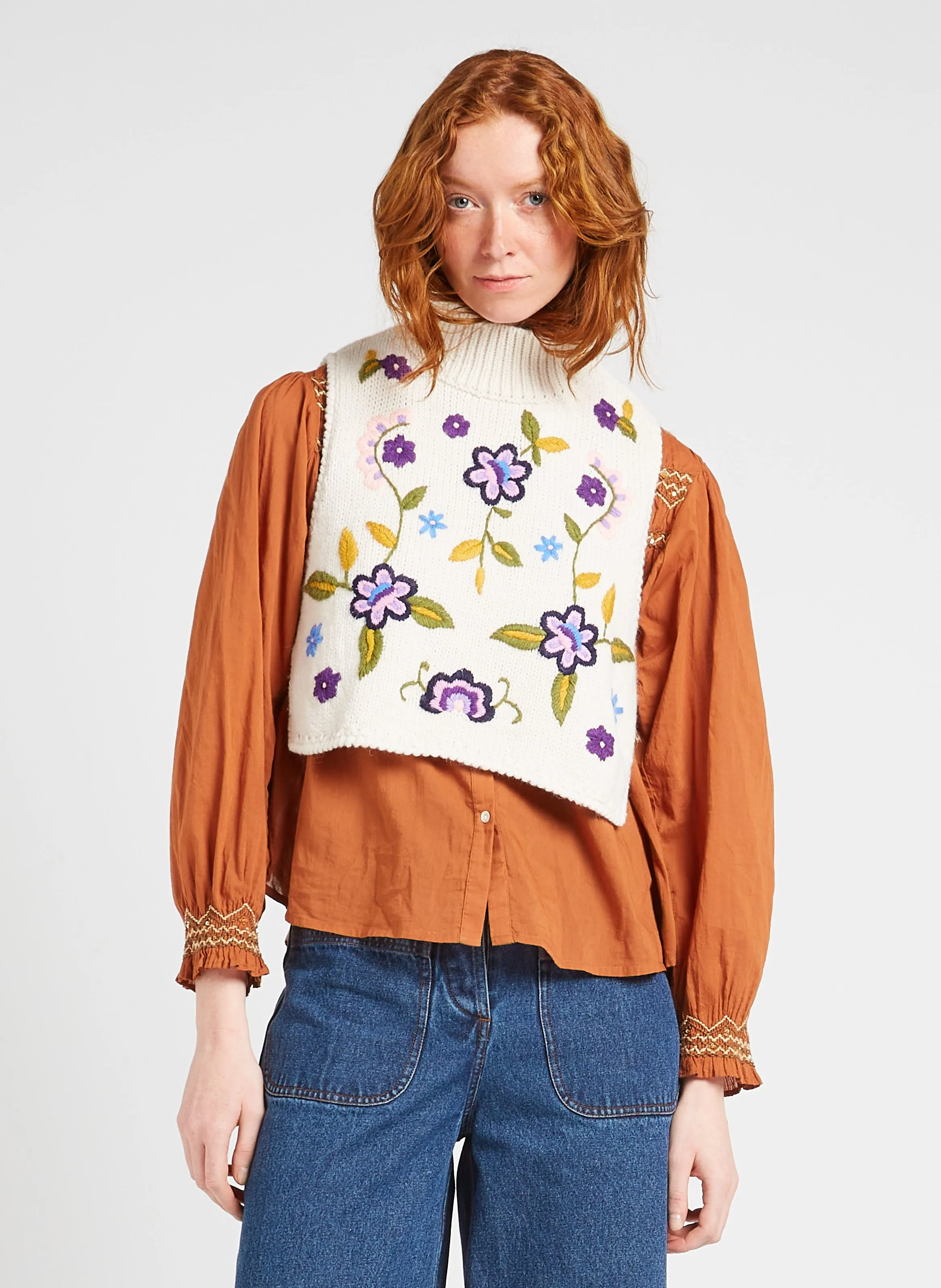 LOUISE MISHA SOAN  CHAQUETA CON CUELLO ALTO EN BEIGE