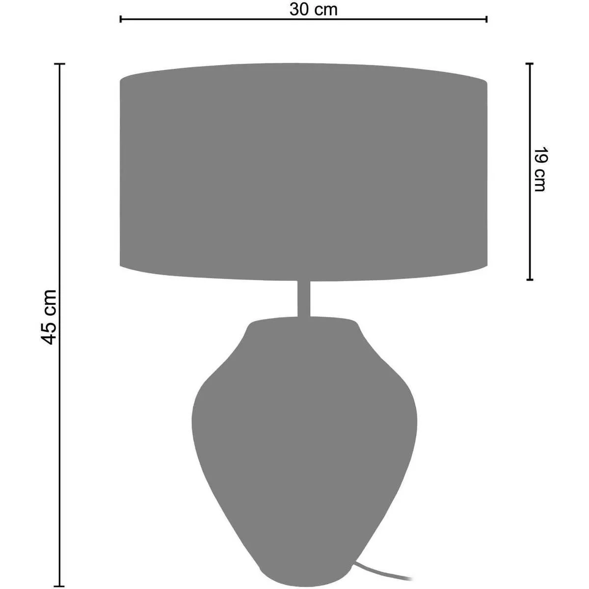 Lámpara de Mesa redondo vidrio petróleo y blanco