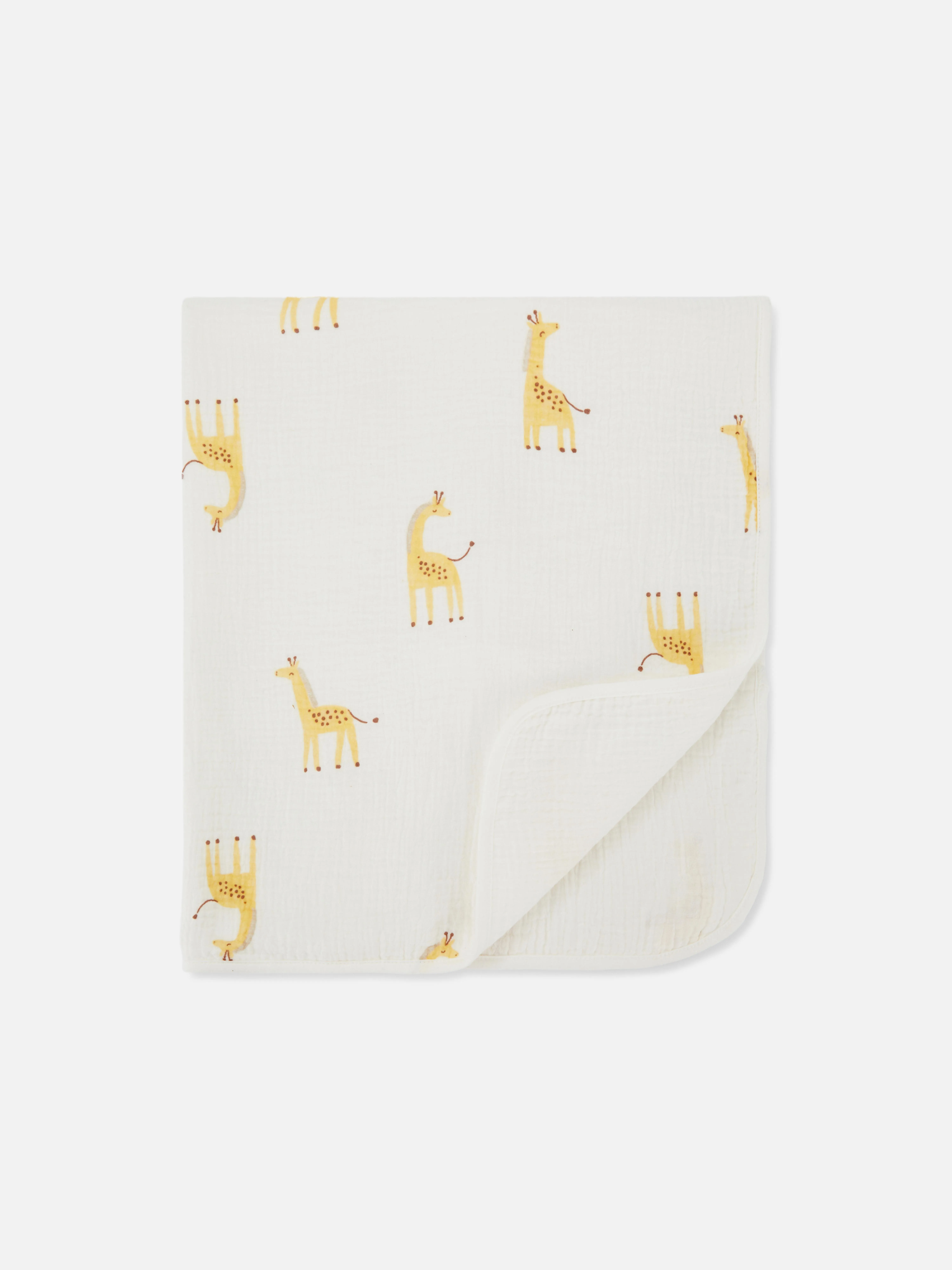Manta para bebé de muselina con estampado de jirafas
