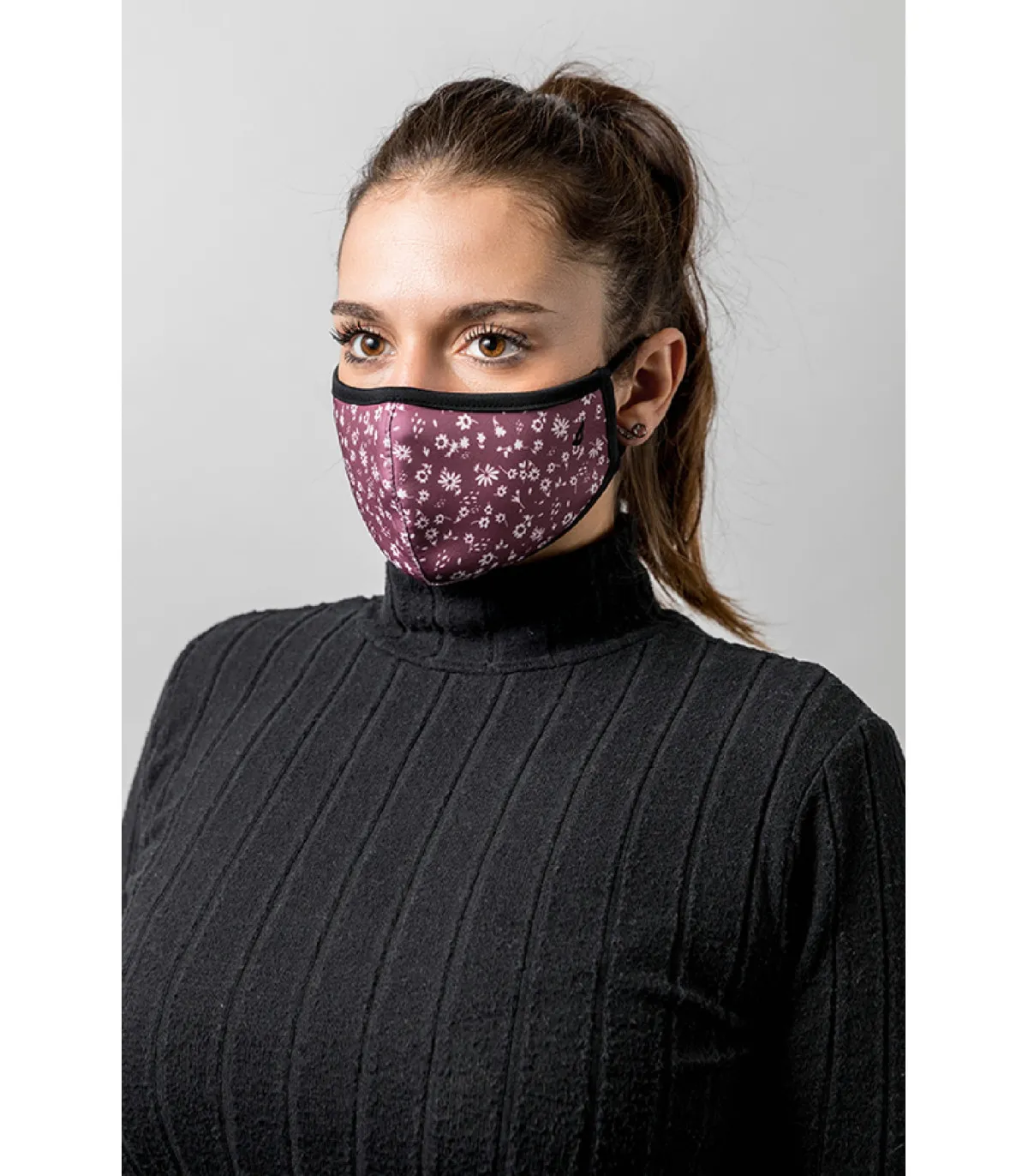 MASCARILLA ABBACINO ADULTO FLORAL EN BURDEOS  9030872