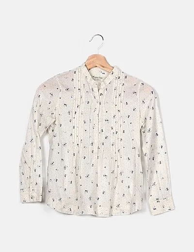 Massimo Dutti Camisa blanca estampado floral