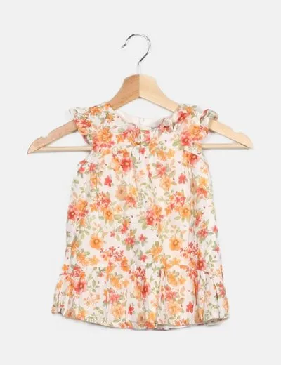 Mayoral Vestido blanco estampado floral