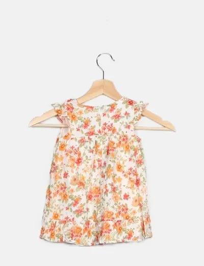 Mayoral Vestido blanco estampado floral