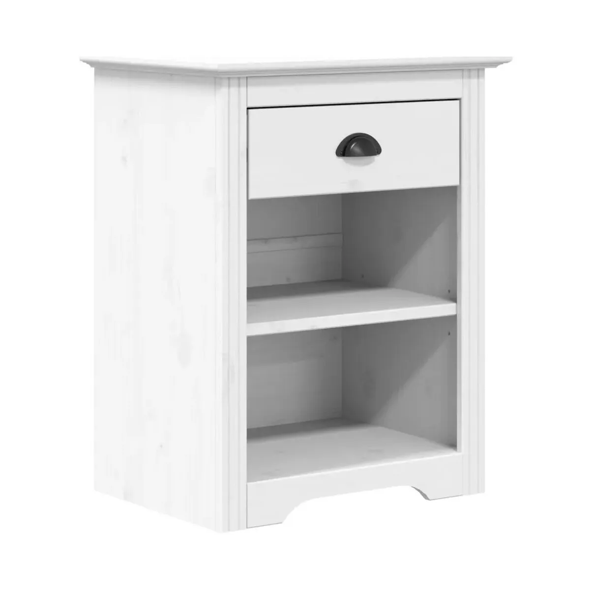 Mesita de noche BODO madera maciza de pino blanco 53x38,5x67