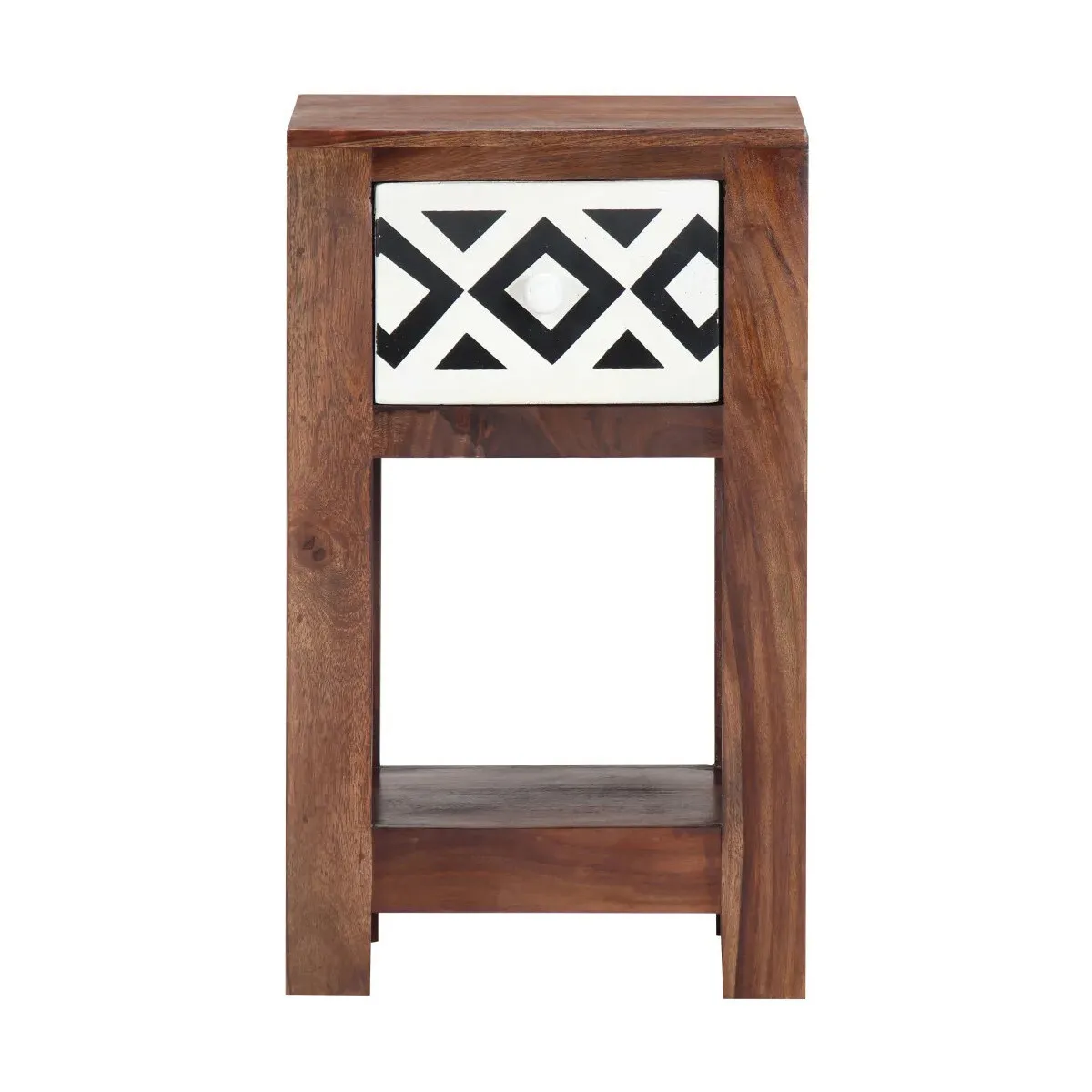 Mesita de noche de madera maciza de sheesham 30x30x50 cm