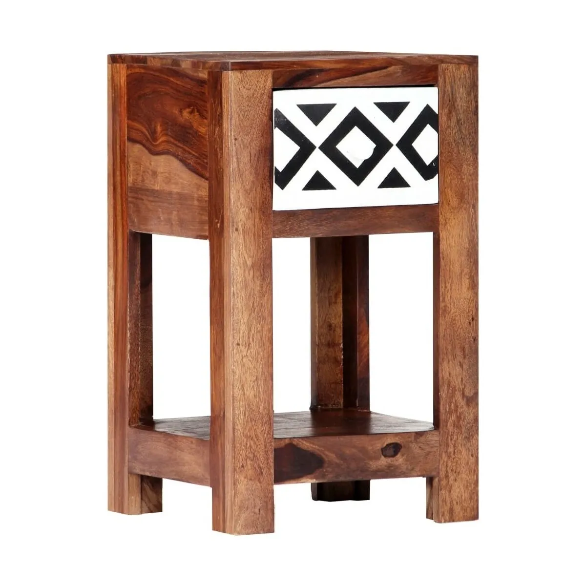 Mesita de noche de madera maciza de sheesham 30x30x50 cm