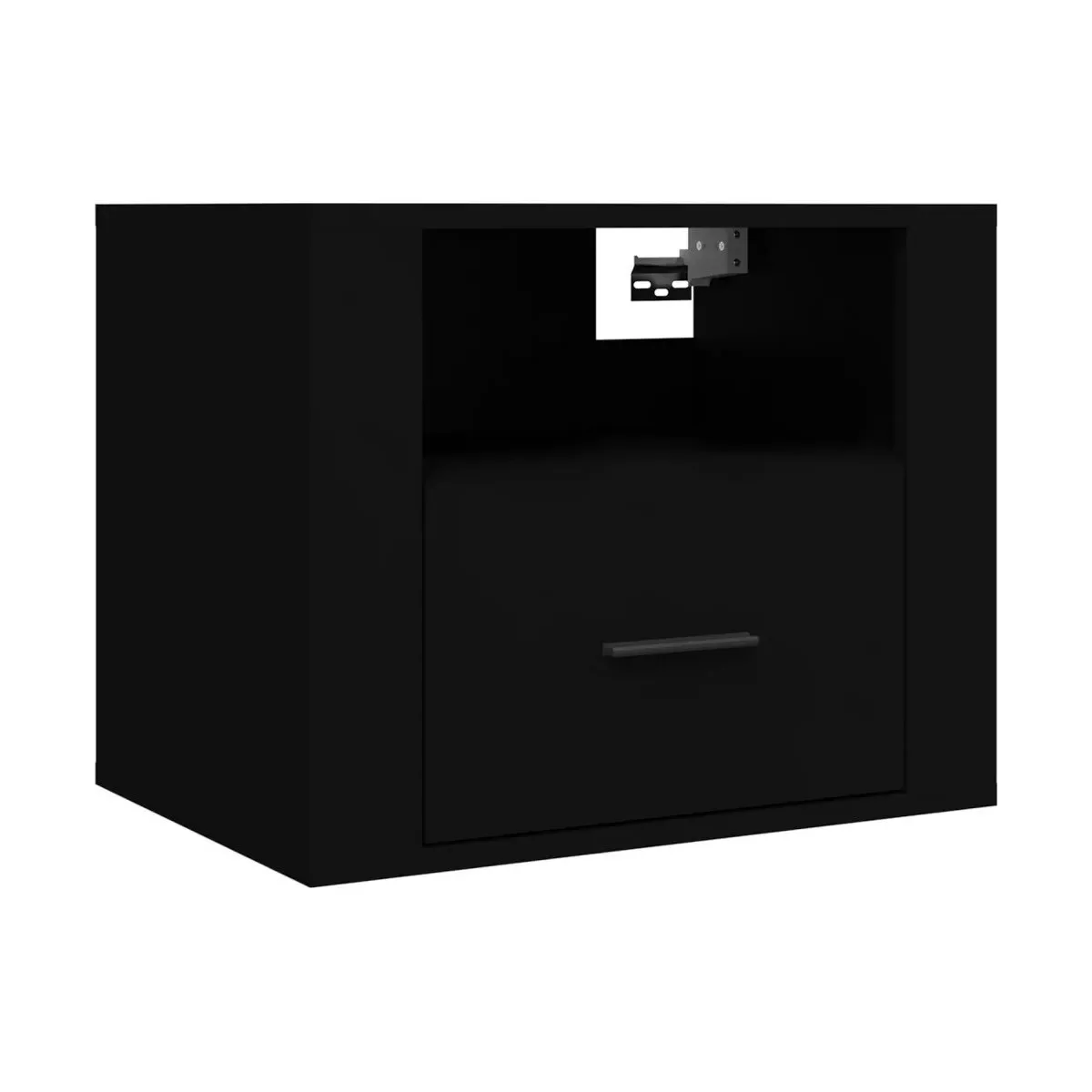 Mesita de noche de pared negro 50x36x40 cm