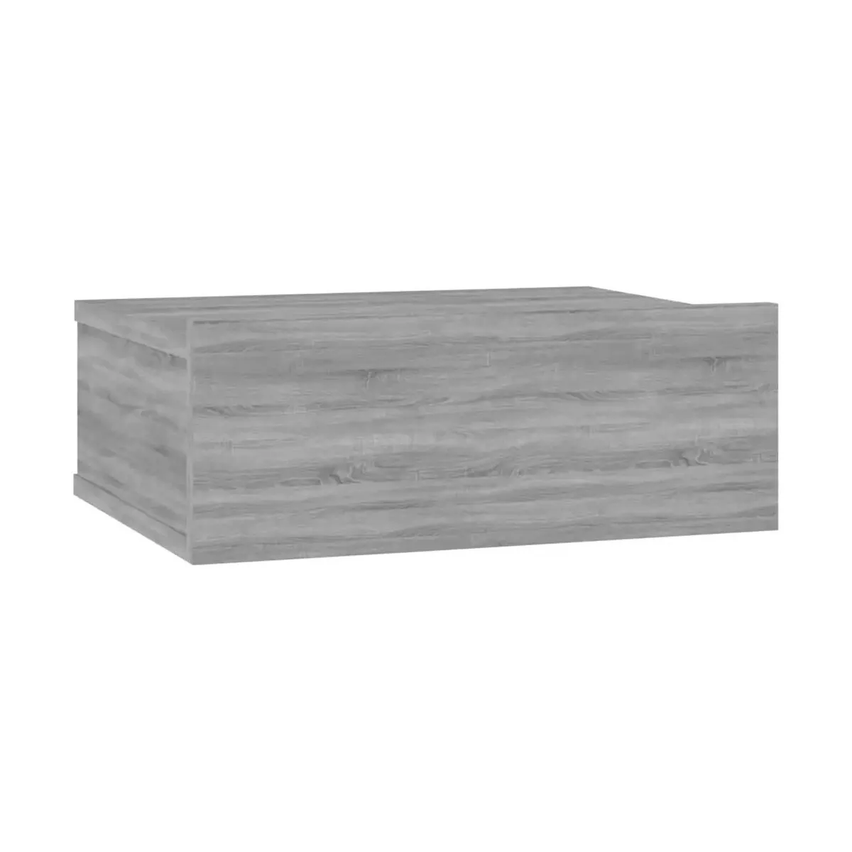 Mesita de noche flotante madera contrachapada gris 40x30x15cm