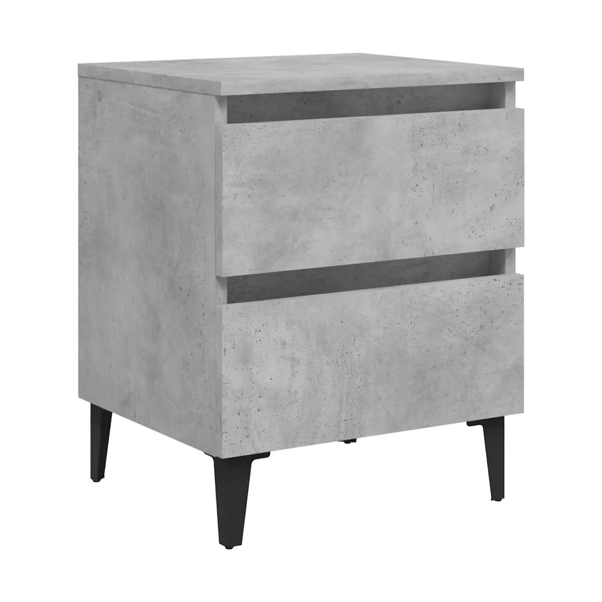 Mesita de noche madera contrachapada gris hormigón 40x35x50 cm