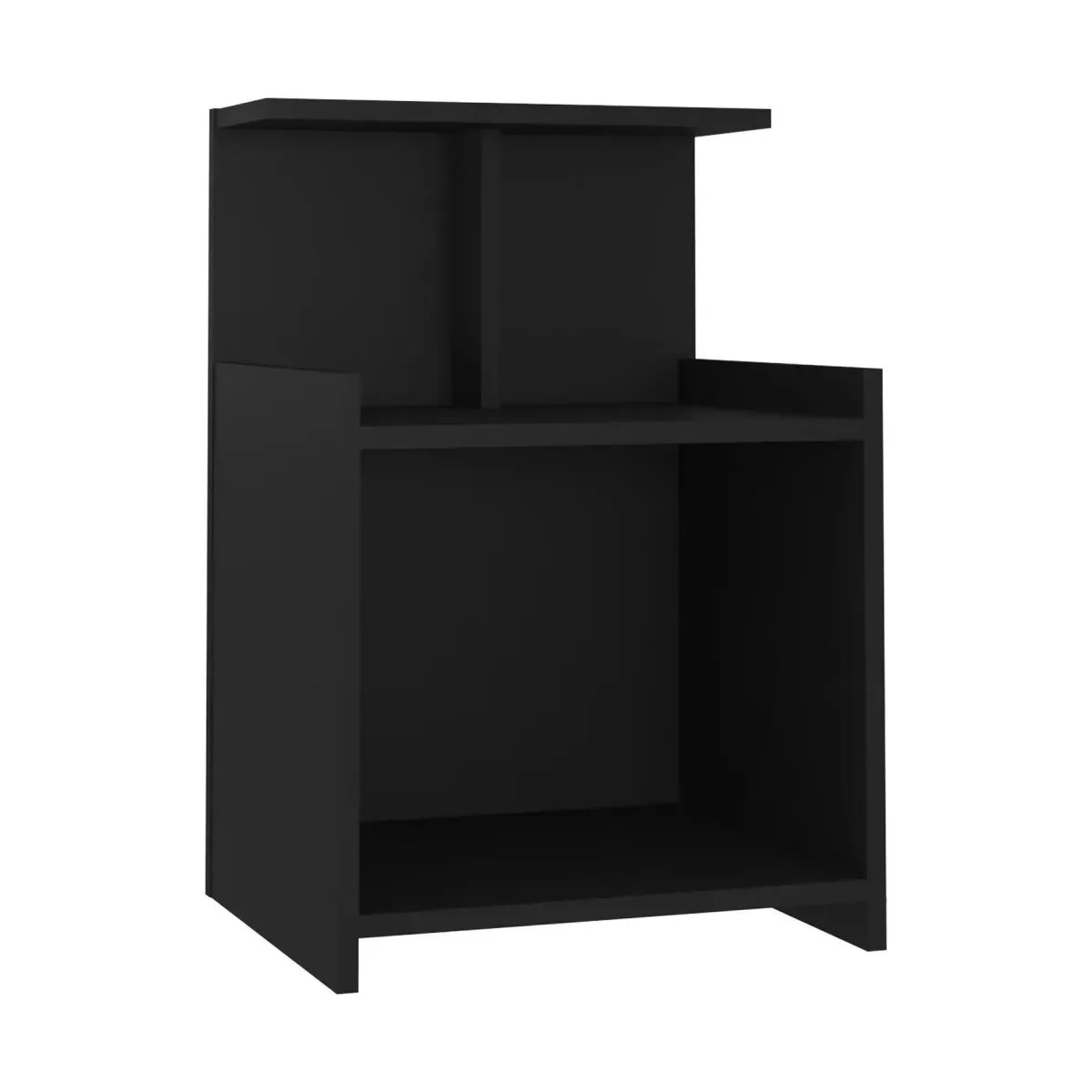Mesita de noche madera contrachapada negro 40x35x60 cm