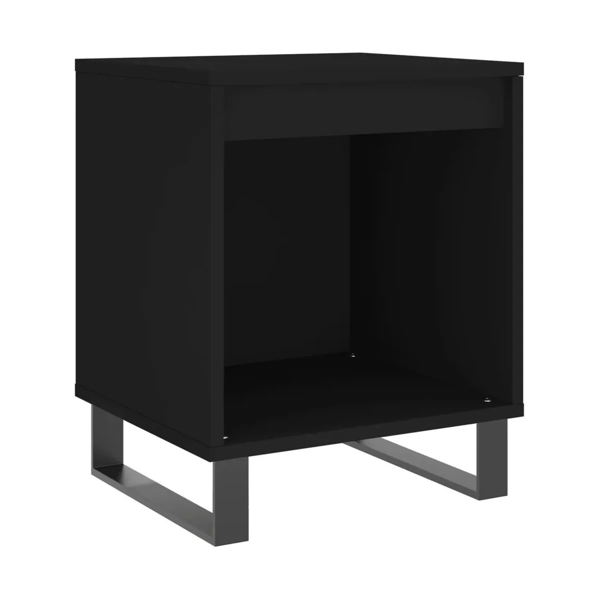 Mesita de noche madera de ingeniería negro 40x35x50 cm