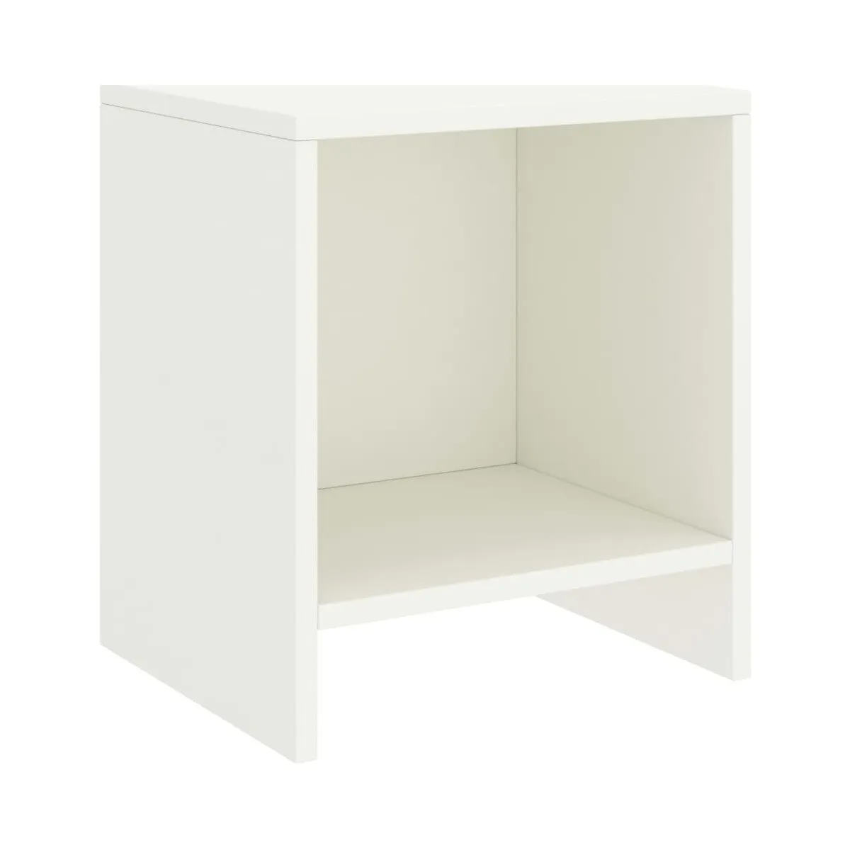 Mesita de noche madera maciza de mango blanco 35x30x40 cm
