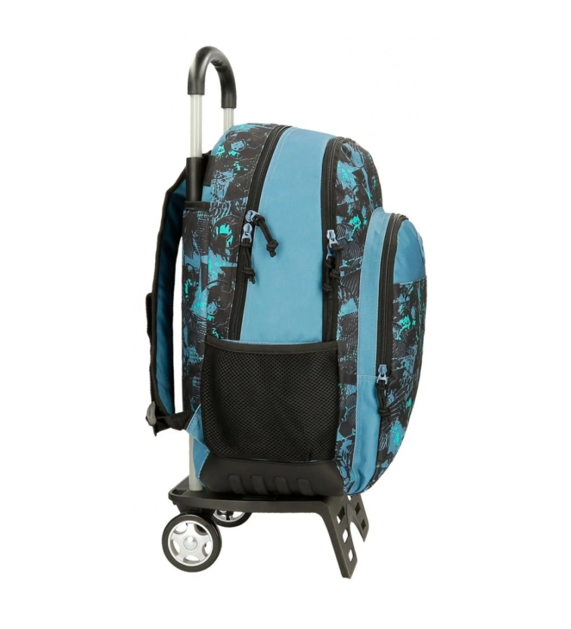 Mochila escolar Roll Road  Soccer dos compartimentos con carro negro