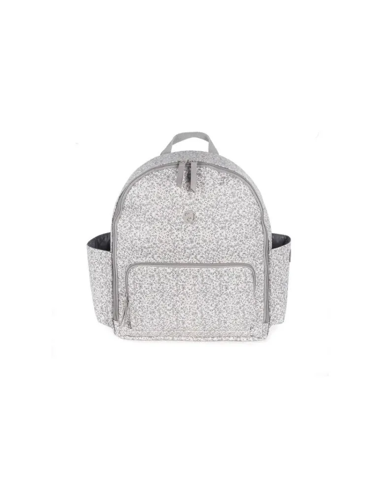 MOCHILA FLOWER MELLOW GRIS PASITO A PASITO