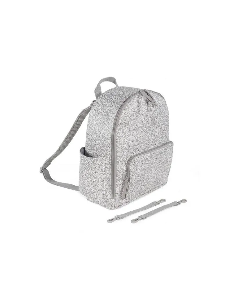 MOCHILA FLOWER MELLOW GRIS PASITO A PASITO