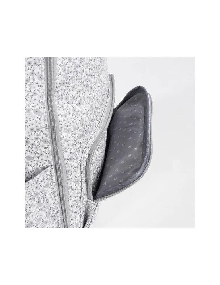 MOCHILA FLOWER MELLOW GRIS PASITO A PASITO