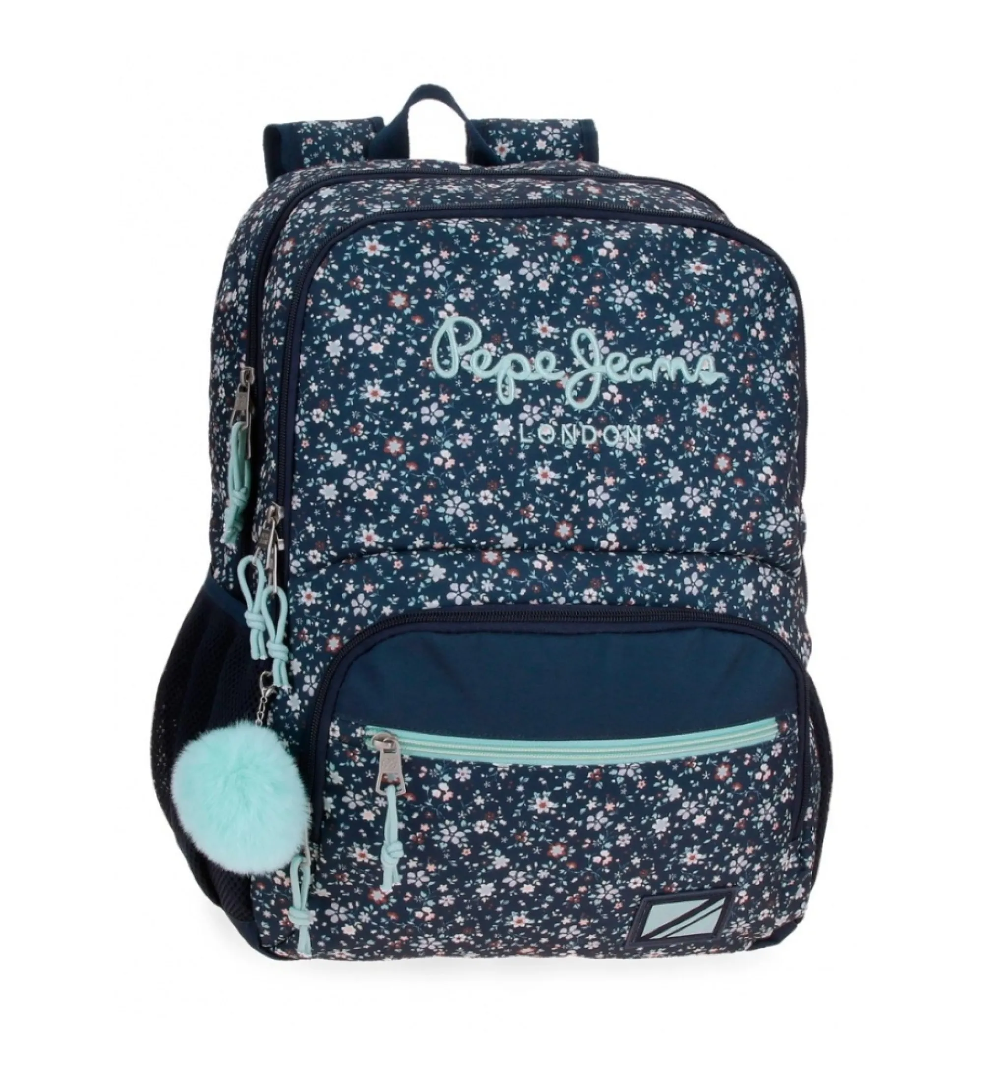 Mochila Pepe Jeans Alenka dos compartimentos 45 cm marino