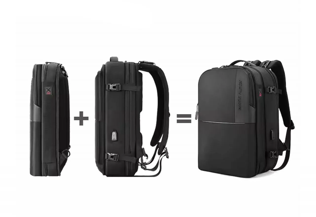 Mochila/maleta Nilon Negro 3 Compartimentos Con Cargador