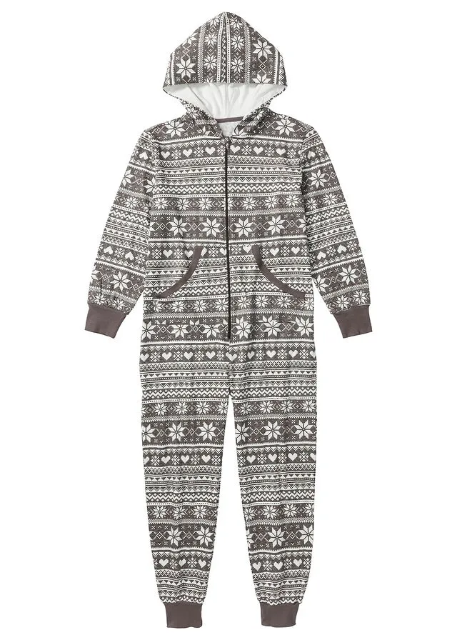 MONO EXTRAGRANDE EN TELA DE SUDADERA GRIS JASPEADOBLANCO LANA ESTAMPADO