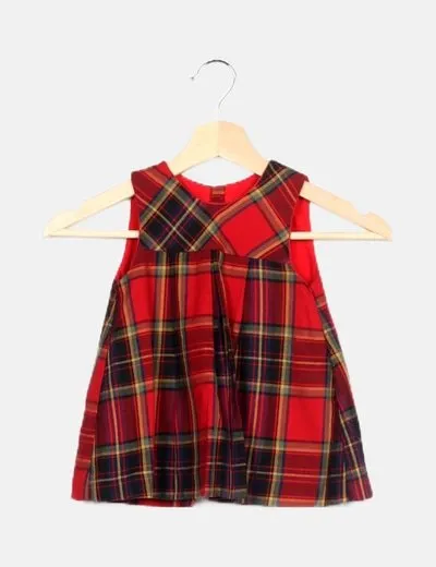 NoName Vestido tricolor estampado cuadros