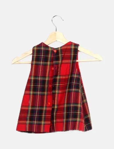 NoName Vestido tricolor estampado cuadros