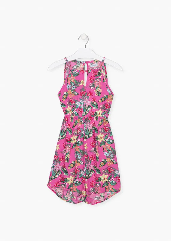 Overol estampado floral para niña LOSAN