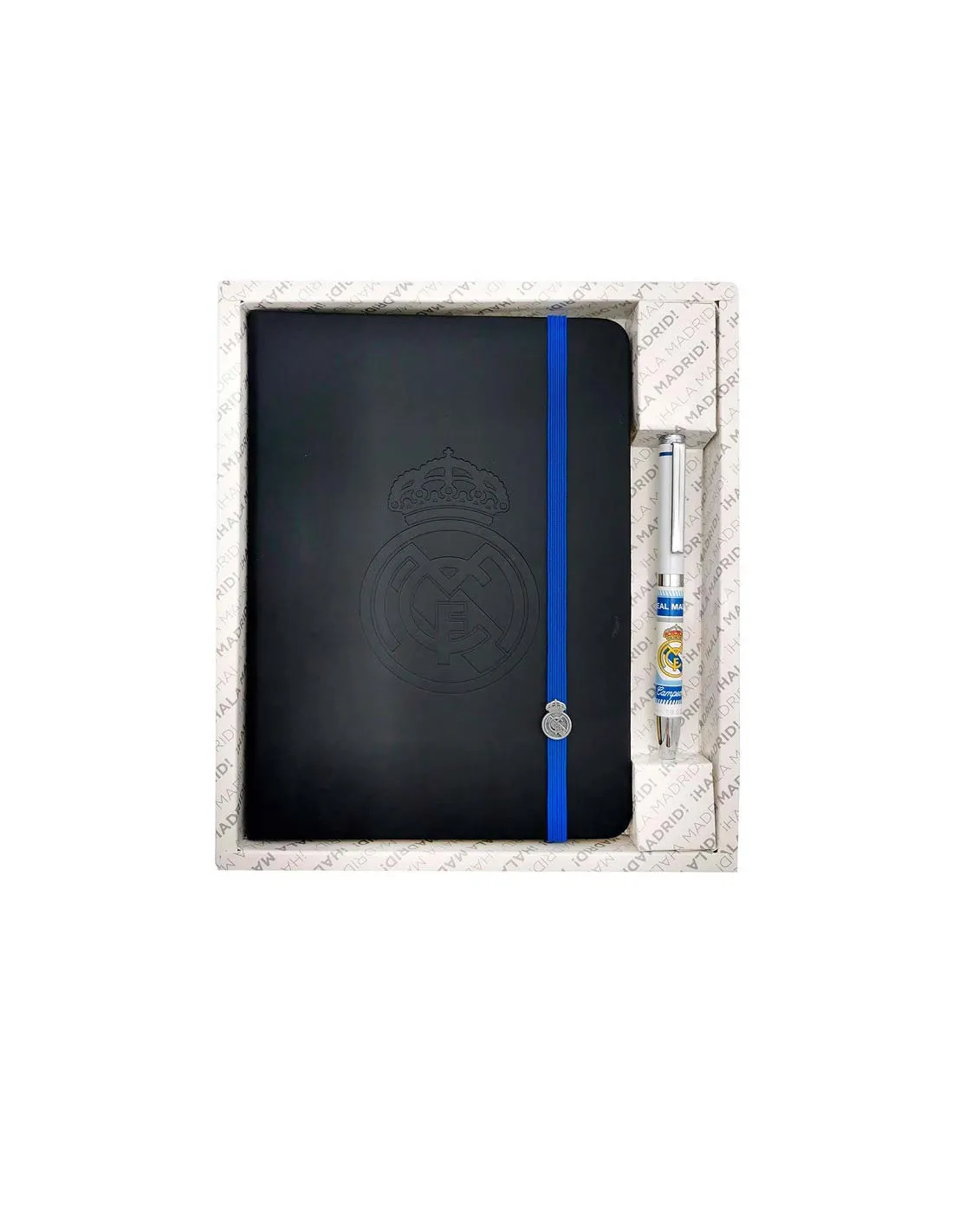 Pack agenda y bolígrafo metálico Real Madrid