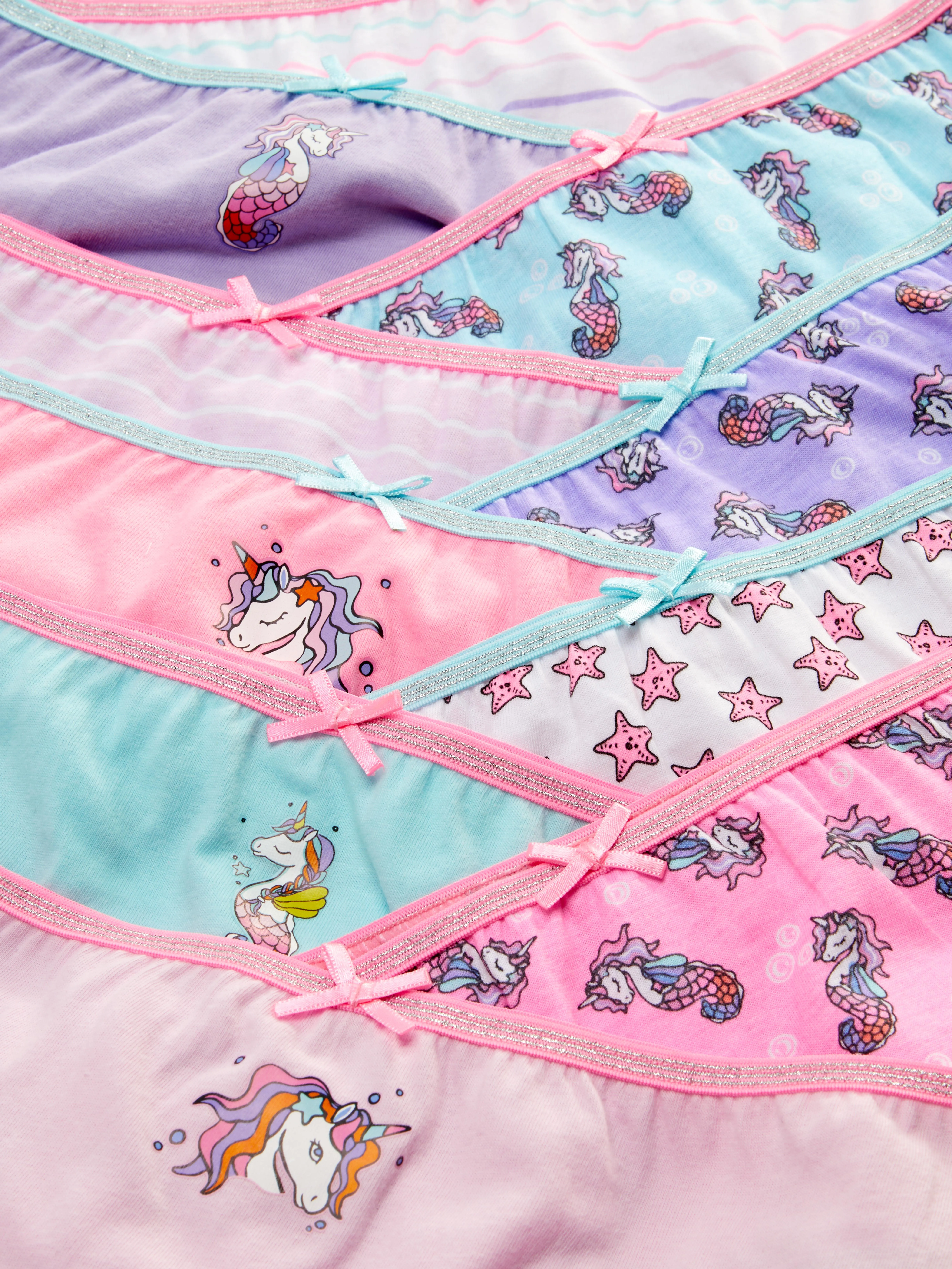 Pack de 10 braguitas con estampado de unicornios