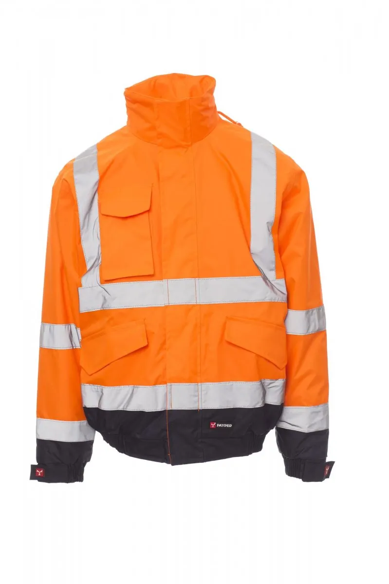 PADDOCK. Chaqueta bicolor de alta visibilidad con bandas reflectantes