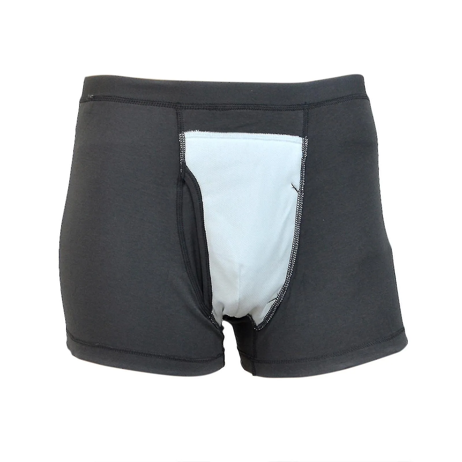 Pantalones para incontinencia Calzoncillos boxer para hombre Algodón lavable Gris reutilizable