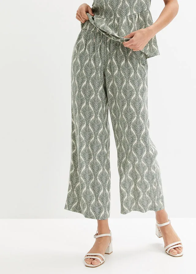 PANTALóN CON CINTURILLA ELáSTICA VERDE OSCUROBEIGE ARENA CON ESTAMPADO GRáFICO