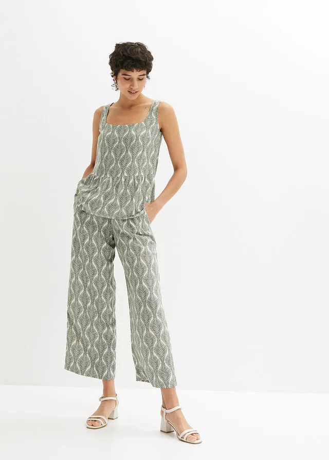 PANTALóN CON CINTURILLA ELáSTICA VERDE OSCUROBEIGE ARENA CON ESTAMPADO GRáFICO