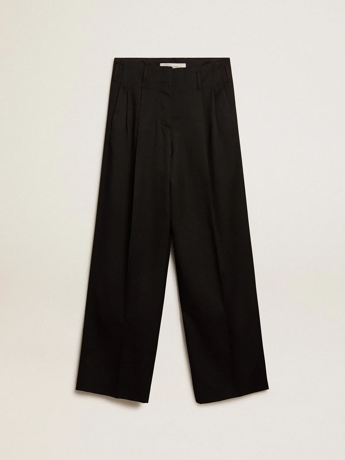 Pantalón de mujer en gabardina de lana color negro