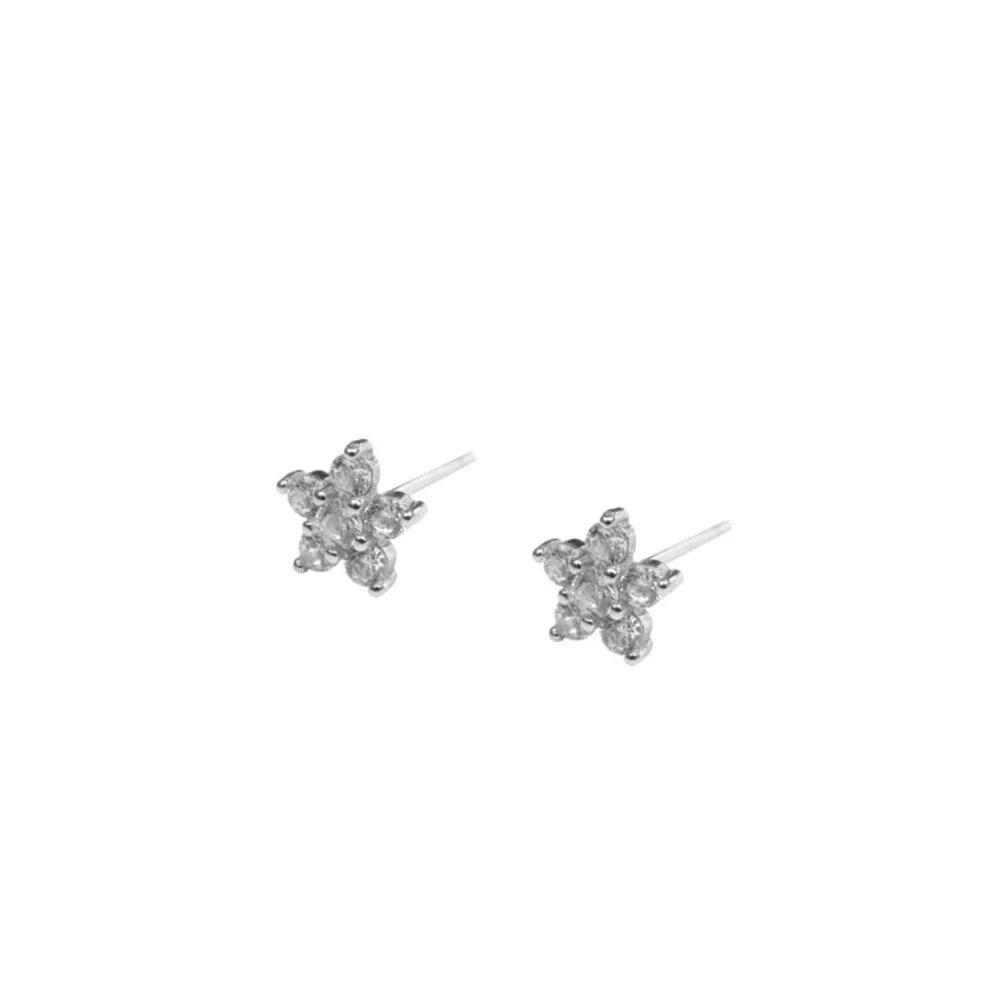 Pendiente Mini Flor Circonitas