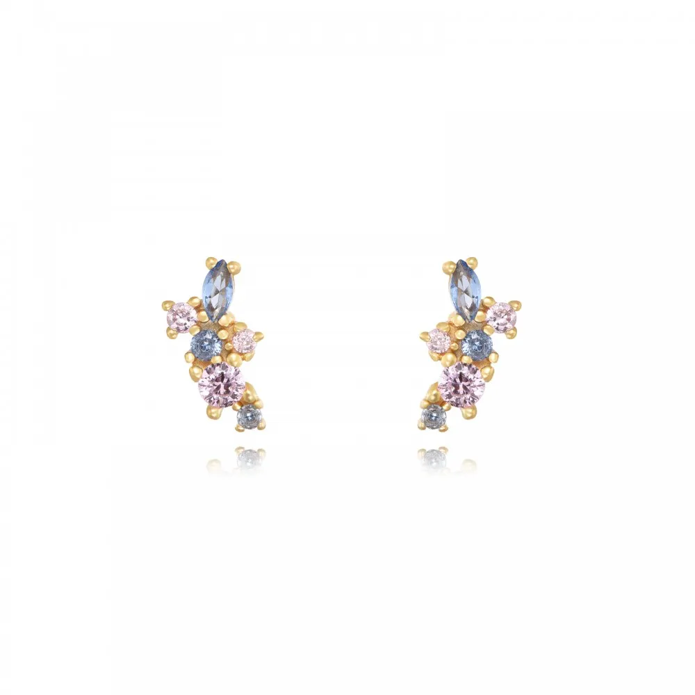 Pendiente Tamir Circonitas Multicolor Oro