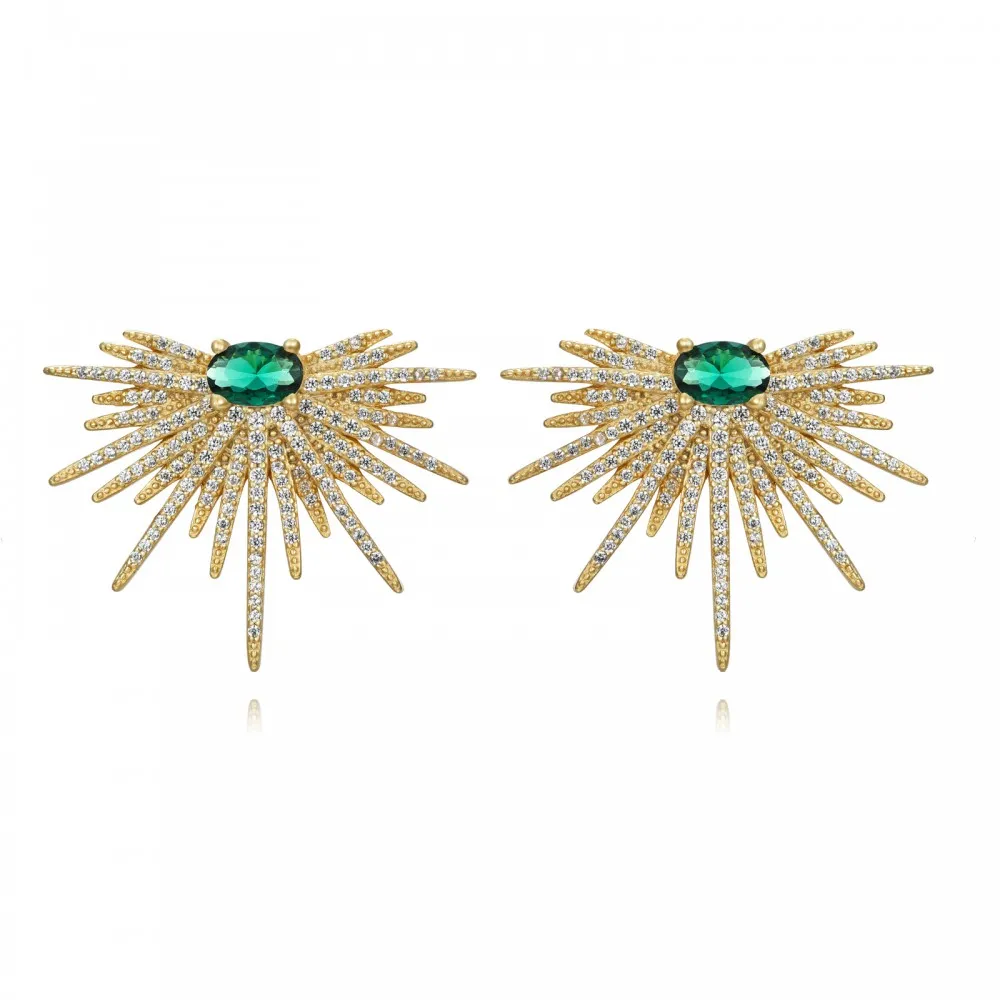Pendientes Celebrity Verde Oro (PAR)