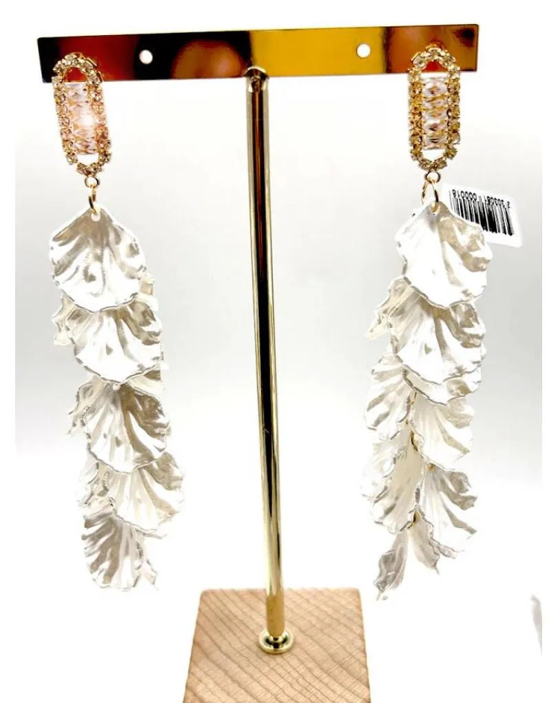 PENDIENTES MADRID LARGOS BLANCOS PARA BODAS DE TARDE NOCHE