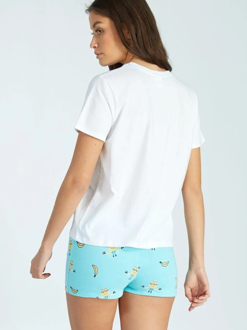 PIJAMA CORTO 'MINIONS'  2 PIEZAS  AZUL