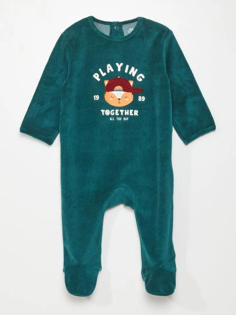 PIJAMA DE TERCIOPELO  VERDE