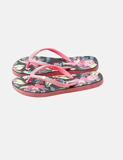 Polinesia  Chancla rosa estampado floral