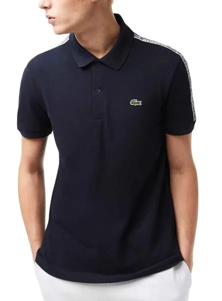 Polo Lacoste Bandas Marino para Hombre