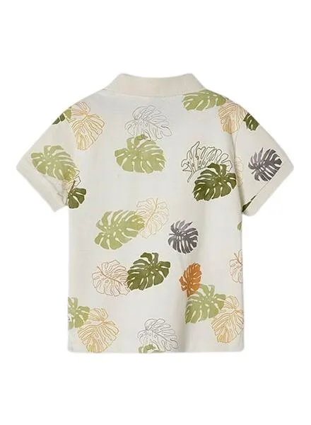 Polo Mayoral Estampado Blanco Para Niño