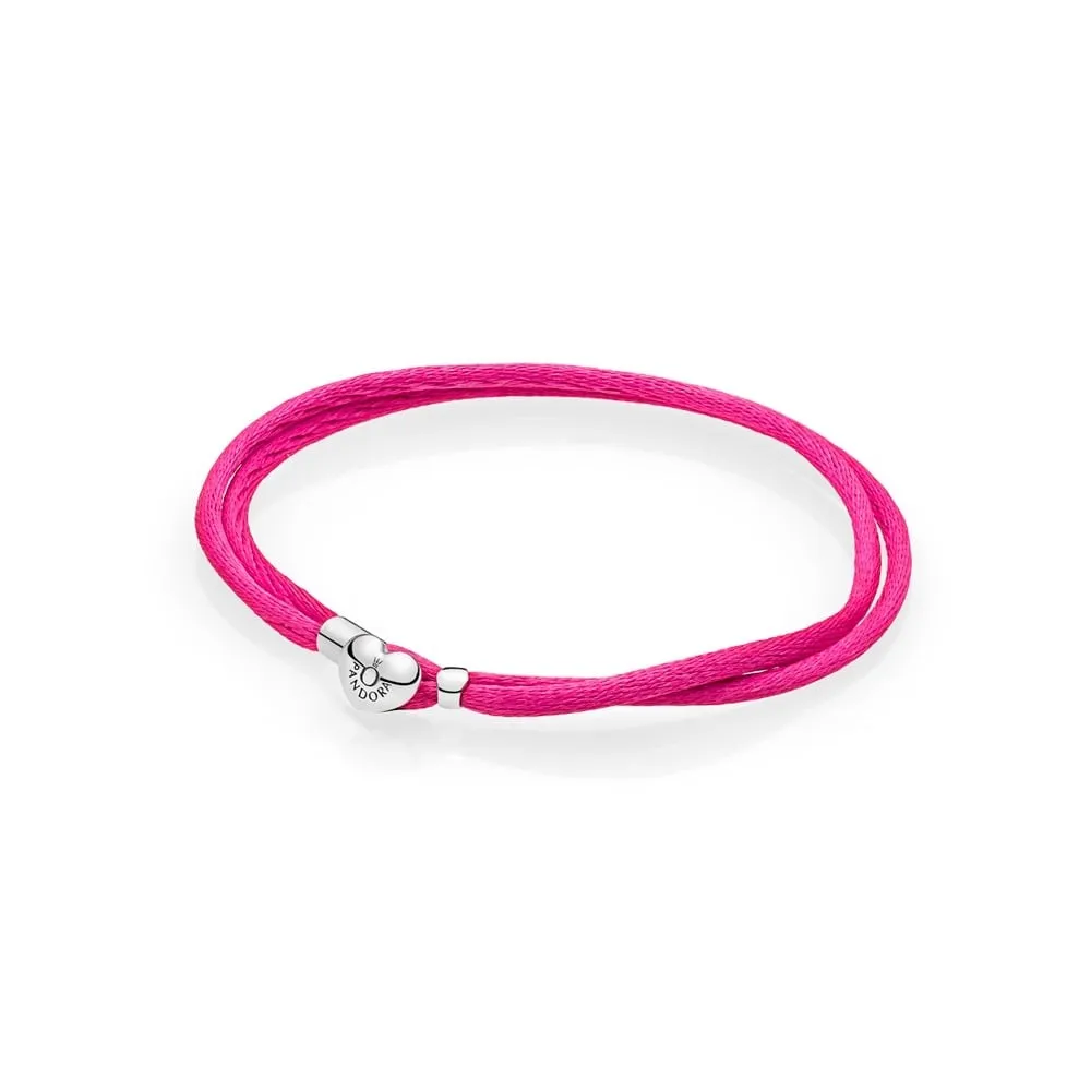 Pulsera Moments en cordón rosa para charms 590749cph