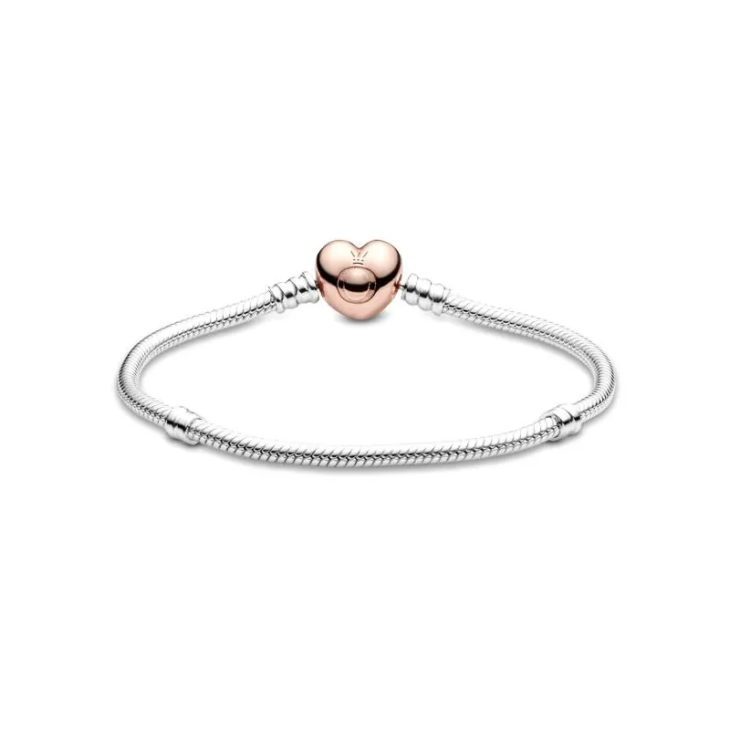 Pulsera Moments PANDORA Rose con cierre Corazón para charms 580719