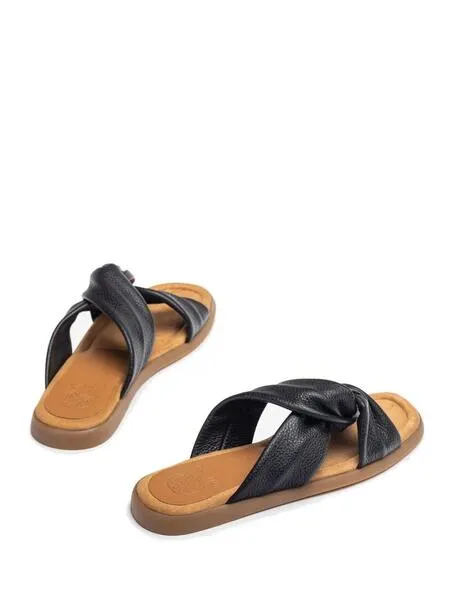 Sandalia Unisa gamby negro tiras cruzadas mujer 