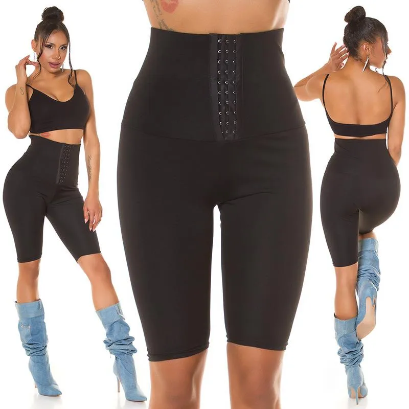 Short de ciclista con cintura alta negro