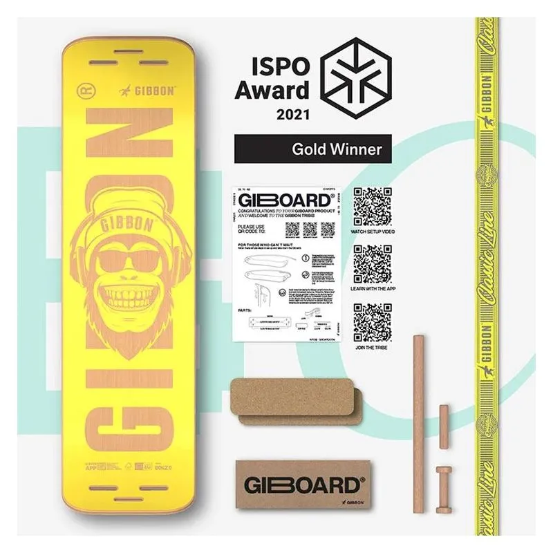SLACKLINE KIT GIBBON GIBOARD  BONZO CLASSIC (AMARILLO)
